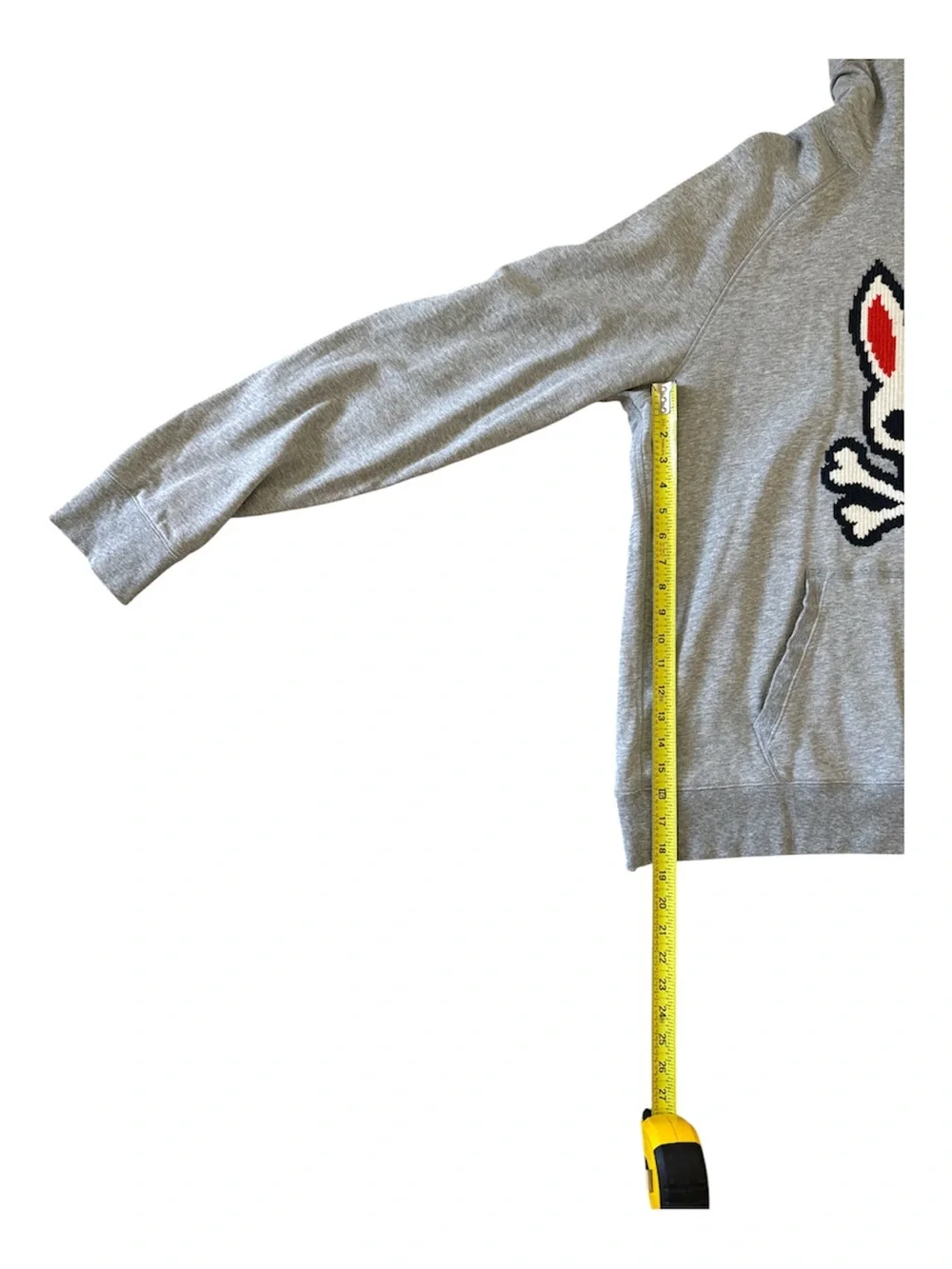 Psycho Bunny Grey Hoodie with Red & Black Bunny Embroidered Logo - Picture 5 of 7